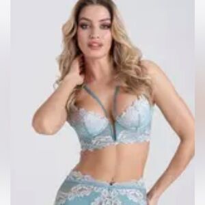 Lovehoney Lace Bra in Dusty Blue Teal